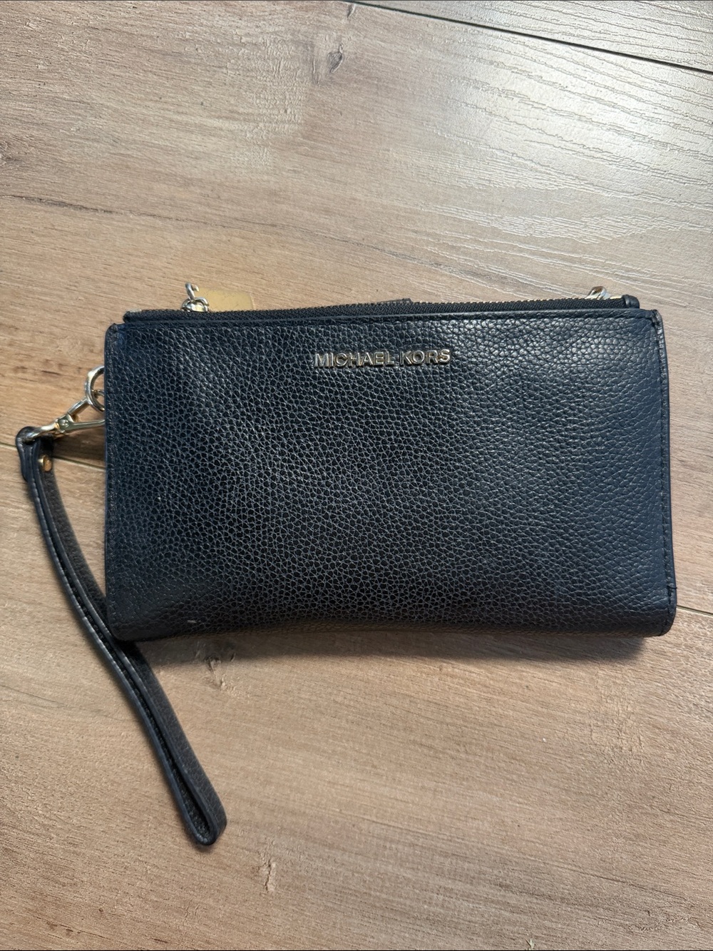 Michael Kors Black Pebbled Leather Wristlet